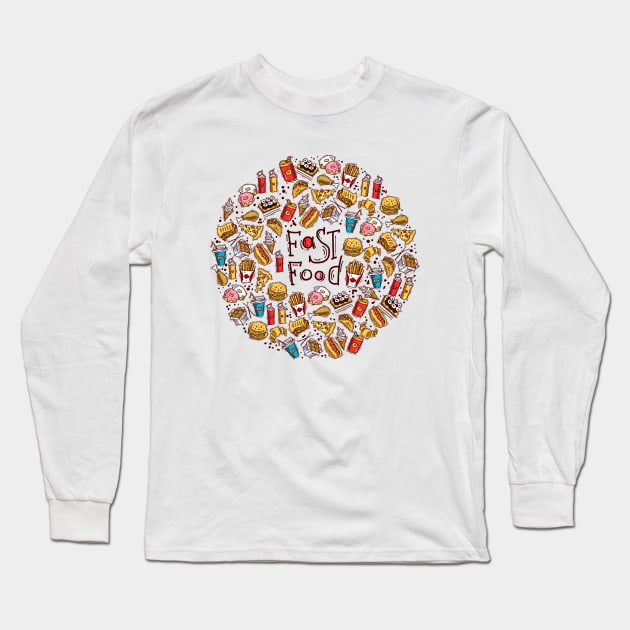 Fast Food Long Sleeve T-Shirt by Mako Design 